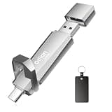 Orlian 256G External Portable SSD USB Solid State Drive, Up to 1000MB/s 3.2 Gen 2 Solid State, Type C + USB A Dual Drive for Phone/Android Laptops/Windows/Mac, Silver