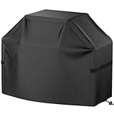 BBQ Grill Cover, Waterproof, Weather Resistant, Rip-Proof, Anti-UV, Fade Resistant, with Hook-and-Loop Straps, Gas Grill Cover for Most Grills, 48 inch, Black