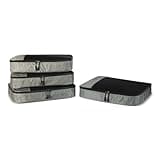 Amazon Essentials 4-Piece Packing Cubes Travel Accessories Set, Luggage Organizer, Suitcase Organizer with Double Zipper, Mesh Top, Space-Saving, Large, Gray (Previously Amazon Basics)
