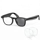 EarlySincere Photochromic Smart Glasses with 8MP 4K Camera & Bluetooth, HD Video, AI Vision Assistant, Translation & Voice Transcriber, Open-Ear Audio, Extra Blue Light Lenses for Work & Travel