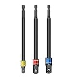 1/4" 3/8" 1/2" WrenchSocket Adapters For Impacting Driver Wirh Hexagonals To Square Socket Drill Bit Extension