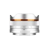 DSLR Camera Lens, 10mm F5.6 Fisheye Wide Angle APS-C Mirrorless Camera Lens,Compatible for Sony ZV-E10 A6400 Canon EF-M Nikon Z Fujifilm(Silver,EF-M)
