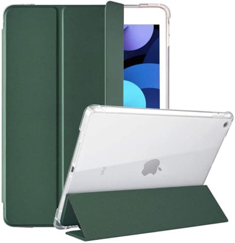 Tigology Case for iPad 10.2 Inch 9th/8th/7th Generation 2021/2020/2019, Ultra Slim Trifold Protective Cover with Apple Pencil Holder, Shockproof Auto Sleep Wake Case, Dark Green
