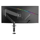 Pholiten Single Monitor Mount, Fully Adjustable Gas Spring Single Monitor Arm for up to 35 inch Screens, Computer Monitor Stand for Desk Holds up to 24lb, VESA 75/100mm, Black