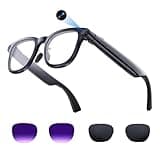 Aichiken AI Smart Glasses with 4k Camera for Travel & Daily Use, Bluetooth Audio Sunglasses with Open-Ear Speakers, Hands-Free Calling&Vlogging, Real Time Translation&Simultaneous Interpretation