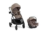 Joie Baby, Ginger and Rue Travel System – 4-in-1 Travel System with Lightweight Baby Car Seat and an Included Anti-Rebound Base for Easy Install and Height-Adjustable Stroller (Mocha)