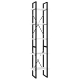 KGHFDVB 5-Tier Book Cabinet White, 15.7x11.8x68.9 Inches, Industrial Bookshelf with Metal Frame, Engineered Wood Shelves for Home Office Storage