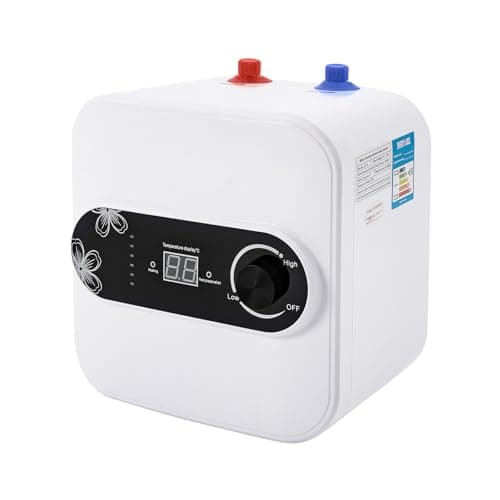 PROYONGOO 8L/2.1Gal Electric Water Heater, 110V Stainless Steel Tankless Water Heater Electric with LCD Display, Hot Water Heater Shower Head Water Heater for Home Bathroom Kitchen RV Warehouse