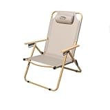 TDBUPAJ Folding Chair,Folding Table, Portable Collapsible Seat for Indoor and Outdoor Use (Khaki, No Cup Holder, Two Chair)