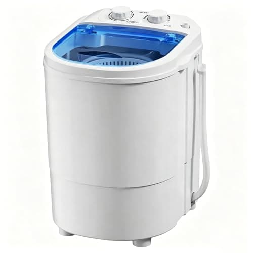Portable Mini Washer and Spinner Combo, Compact Semi Automatic Washing Machine with Blue Light Interior for Socks, Underwear, Baby Clothes, Dorms, Apartments and RVs
