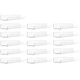 upsimples 16 Pack Acrylic Shelves for Wall Storage, 15" Floating Bookshelves for Kids, Display Shelf Organizer for Bathroom, Bedroom, Living Room, Kitchen, Room Decor, Clear