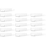upsimples 16 Pack Acrylic Shelves for Wall Storage, 15" Floating Bookshelves for Kids, Display Shelf Organizer for Bathroom, Bedroom, Living Room, Kitchen, Room Decor, Clear