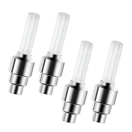 Titwaye 4 PCS Valve Stem Cap Lights, Flash Tire Valve Stem Cap Lights, Cool Reflector LED Tyre Wheel Lamps, Fit for Mountain Bikes, Motorcycles, Cars (Multicolored)