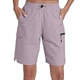 zsenoxaxi Women's Hiking Cargo Shorts Quick Dry Lightweight Shorts for Travel Athletic Golf Casual(Primrose Purple,S)