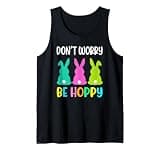 Dont Worry Be Hoppy Easter Bunny Tank Top