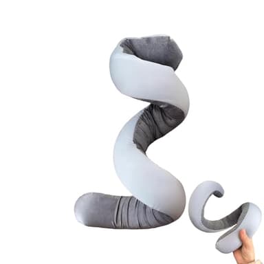 Neck Pillow - 87cm/34inch Spiral Breathable Support Foldable Cushion | Polyester, Memory Cotton Airplane Pillow | for Car Healthy Sleep and Cervical Spine. Sleeping Back Chair Office Sleep Rest Bed