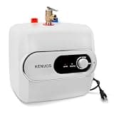 KENUOS 4 Gallon Water Heater Under Sink Instant Hot Water Heaters 1500W 110V 120V Mini Tank,Under Counter Water Heater with Safety Vavle 1/2" NPT for Kitchen,Bathroom,Camper,RV,White