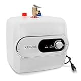 KENUOS 4 Gallon Water Heater Under Sink Instant Hot Water Heaters 1500W 110V 120V Mini Tank,Under Counter Water Heater with Safety Vavle 1/2" NPT for Kitchen,Bathroom,Camper,RV,White