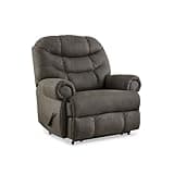 Signature Design by Ashley Camera Time Classic Tufted Faux Leather Zero Wall Recliner, Gray