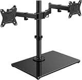 HUANUO Free Standing Dual Monitor Stand for 13-32 Inch Screens, Glass Base