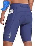 baleaf Men's Bike Shorts 4D Padded Cycling Biking Bicycle Mountain Riding Biker Cycle Zipper Pockets Quick Dry UPF 50+ Navy Blue M