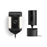 Ring Pan-Tilt Indoor Cam, Black with Ring Spotlight Cam Plus Plug-In, Black