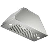 AROAN 30 inch Insert Range Hood, 900 CFM Built-in Range Hood with Ducted/Ductless Convertible, Stainless Steel Vent Hood for Kitchen 4 Speed Push Control and Long-term warranty(ANB01-30)
