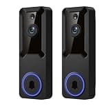 Nexfluxio 2PCS 1665P Wireless Video Doorbell Camera, Cloud Storage,Ip65 AI Human Detection, Instant Alert, Night Vision, Two Way Audio, 2.4G WiFi Only