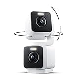 WYZE Duo Cam Pan Indoor/Outdoor IP65 2K 360° Pan/Tilt Smart Home Security Camera with Color Night Vision, Compatible with Alexa & Google Assistant, White