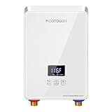 Tankless Water Heater Electric, ECOTOUCH 240V 6.5kW Point of Use Water Heater On Demand Instant Hot Water Heater with Self-modulating for Sink Faucet, White, ECO65S