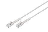 DIGITUS LAN cable Cat 6A – 0.3 m – 1 piece – 10 Gbps – flexible plug – slim version AWG 32-7 – RJ45 network cable – F-FTP – PoE+ – LSZH – compatible with Cat7, Cat6, Cat5e – grey