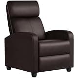 Yaheetech Recliner Chair Faux Leather Recliner Sofa Adjustable Modern Seat Club Chair Home Theater Seating Brown