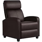 Yaheetech Recliner Chair Faux Leather Recliner Sofa Adjustable Modern Seat Club Chair Home Theater Seating Brown