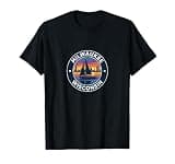 Milwaukee Wisconsin Vintage Sailing Sail Boat xi T-Shirt