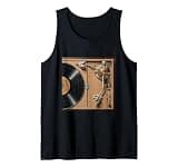 Old School Hip Hop Vinyl Record Turntable Anatomy Tank Top