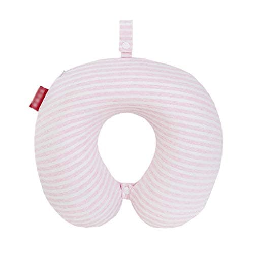 Travel Pillow Memory Foam Neck Support for Airplane, Car, Office, with Snap Strap Soft Washable Cover
