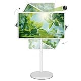 24/27/32" Portable TV On Wheels 1080P/4K Touch Screen Monitor, Android Smart Tablet with 8MP/13MP Camera, 4+64G/8+128G, Wireless Casting, 360° Swivel Rolling Stand for Home Office(27in,4+64GB(1080P))