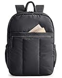 BAGSMART Backpack for Women, Travel Backpack with Large Side Pocket, 15.6 Inch Work College Backpack Purse, Waterproof Business Teacher Laptop Bag, Black