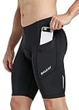 baleaf Men's Bike Shorts 3D Padded Cycling Road Biking Bicycle Riding Clothes Pockets UPF 50+ MTB Accessories Tights Black L