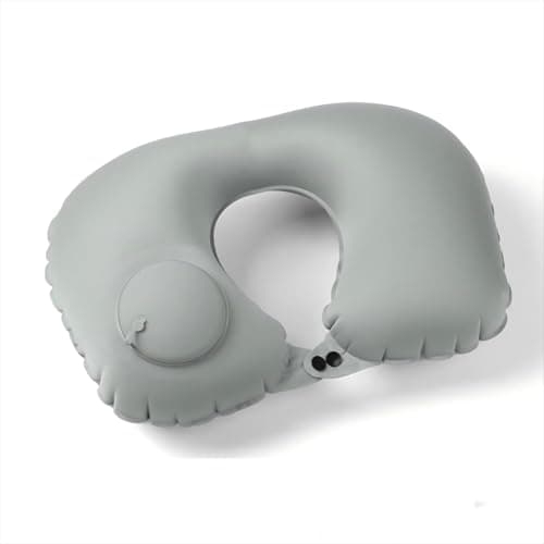 Brienstripe Inflatable Travel Pillow for Airplane Sleeping - Inflatable Neck Pillow for Air Travel, Press to Inflate, Portable Travel Pillow (Multicolor)