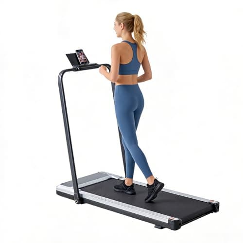 NEWBULIG Compact Treadmill for Small Spaces, Quiet Under-Desk Walking Pad, Slim & Portable Design for Home Office Workouts, Easy to Store, Ideal for Apartments and Work-from-Home Fitness
