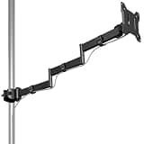monTEK Universal Pole Monitor Arm 25 Inch Extra Long Reach - Single Desk Mount for 17-32 inch Screens, Steel Full Motion Mount, VESA 75/100mm, 636mm Extension