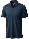 TACVASEN Mens Polo Shirts Short Sleeve Dry Fit Performance Breathable Golf Shirt with Collar Tennis Casual Business Work Navy, XL