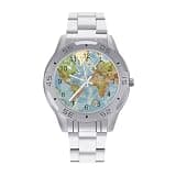 NTVOWPZO Three-Hand Analog Stainless Steel Watches for Men Easy Reader
