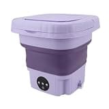 Jelquix Foldable Mini Laundry Washer, 11L Capacity Auto Wash & Strong Spots Lift & Compact Stow with 3 Timer Settings Drain Pipe for Travel Rv Apartment Dorm Baby Clothes (US Plug)