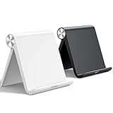 UGREEN Tablet Stand Holder for Desk 2 Pack Stand Compatible with iPad 10.2 11 Inch 9.7 Pro Mini 6 5 4 3, Desktop Portable Phone Holder Adjustable Home Office Accessories, Black and White