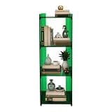 CheriMuMu 3-Tier Acrylic Bookcase, 43.9"x13.8" Modern Clear Bookcase for Books and Display, Multifunctional Open Book Shelves for Living Room, Bedroom, Sturdy & Space-Saving(Green)