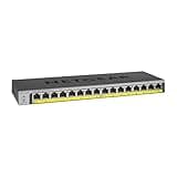 NETGEAR 16-Port Gigabit Ethernet Unmanaged PoE Switch (GS116PP) - with 16 x PoE+ @ 183W, Desktop, Wall Mount or Rackmount