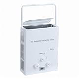Portable Tankless Water Heater, 6L LP Gas Outdoor Water Heater with Digital Display, Hanging Handle for Camping, RV, Cabin, Boat, Outdoor Shower, Camp Sink, Pet Bathing Station (White)