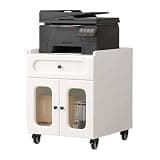 YHdtUO Rolling Lateral File Cabinet with Wheels Thickened Board Storage for Home Office Rounded Corner Desi,White-60 * 60 * 58cm